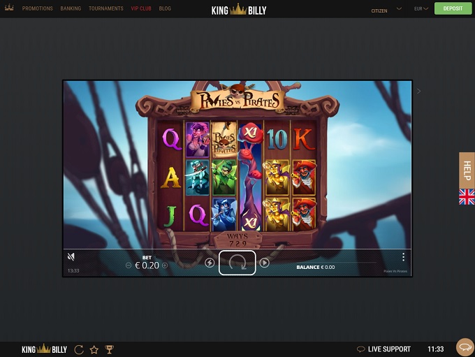 King Billy Casino nieuw spel 1