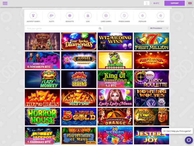 CryptoWild Casino Nieuwe Lobby