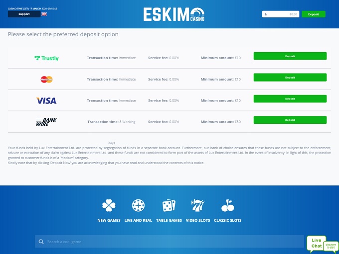 Eskimo Casino Bank