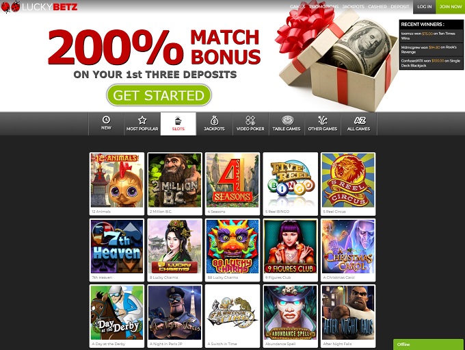 LuckyBetz casino HP