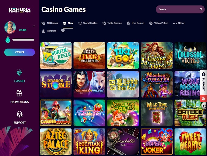 Kahuna Casino Nieuwe lobby