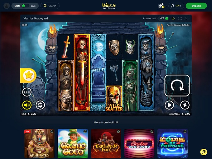 Winz Casino 02.12.2021. Spel 1