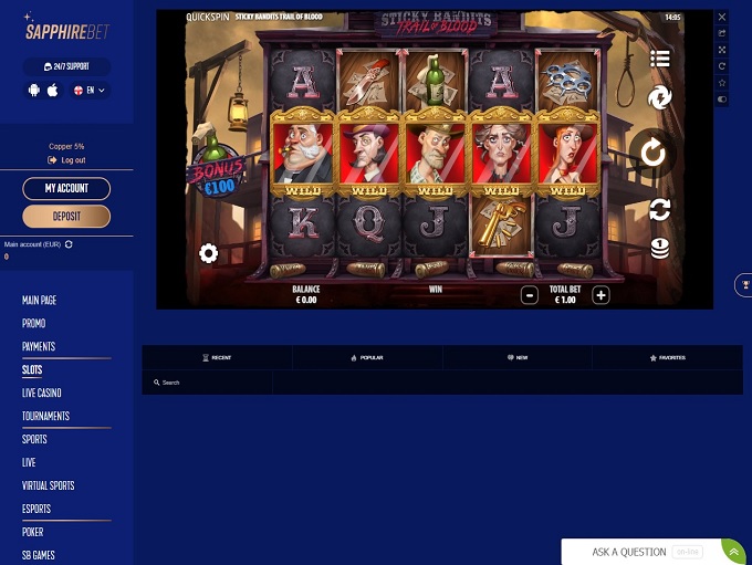 Sapphirebet Casino 10.08.2022. Spel 2