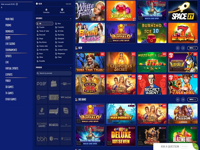 Sapphirebet Casino 10.08.2022. lobby