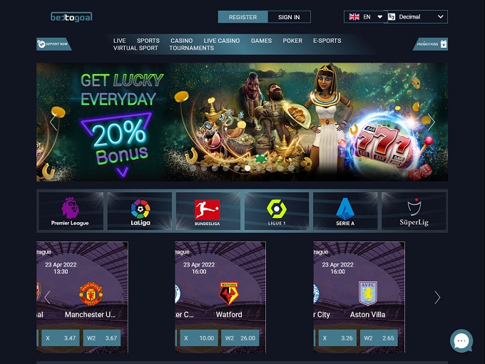 Bettogoal Casino 21.04.2022. HP