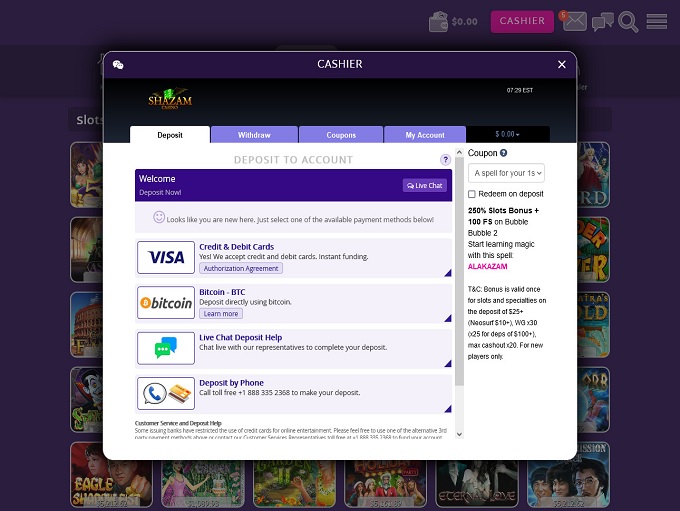 Shazam Casino Bank