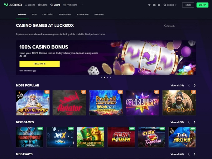 Luckbox casino hp