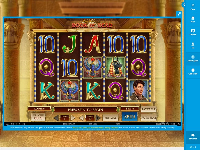 Vera John Casino 09.06.2021. Spel 1