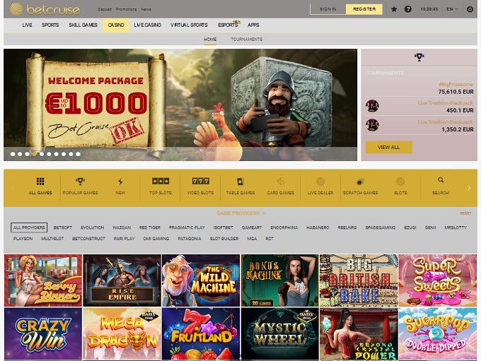 BetCruise casino hp